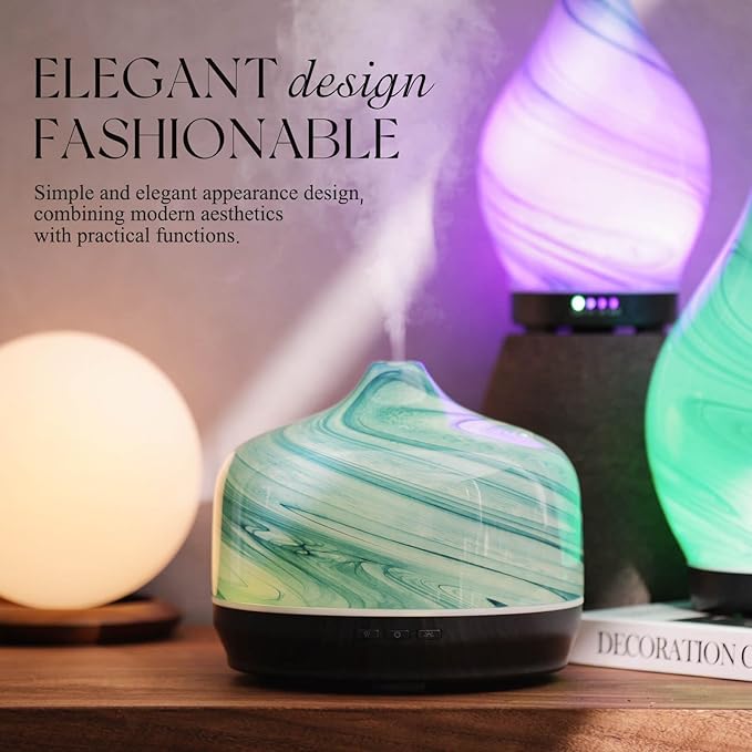 Porseme 500ml Glass Essential Oil Diffuser Aromatherapy Ultrasonic Cool Mist - Image 7