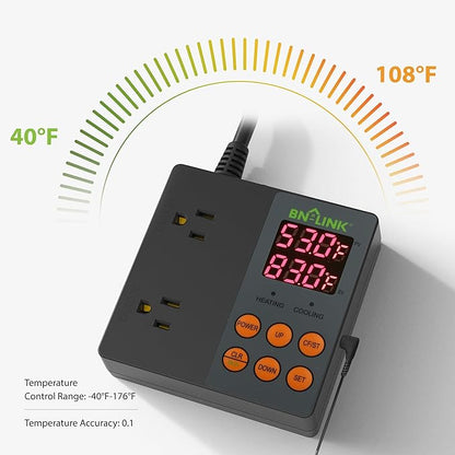 BN-LINK Smart WiFi Digital Temperature Controller Heating Cooling, Works - Image 6