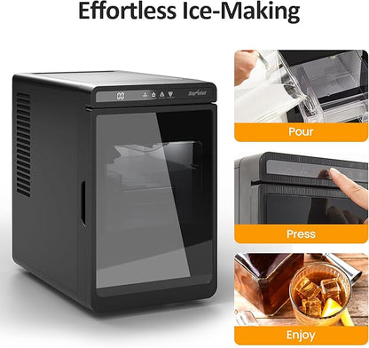 Crystal Clear Ice Maker, Compact Countertop Ice Machine, 3 x 1.6 Ice Cubes - Image 4