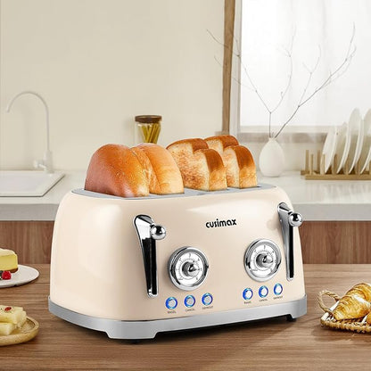 CUSIMAX Toaster 4 Slice, Retro Toaster - Image 2