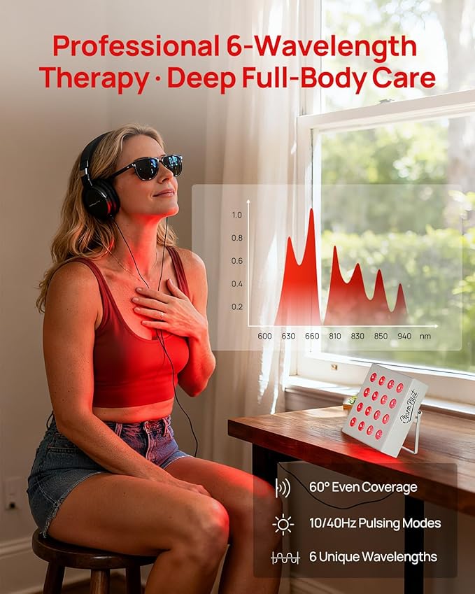 Red Light Therapy for Body Panel, 16‑LED 6 Wavelengths Near‑Infrared Light - Image 5