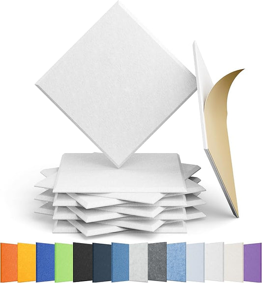 Amantech 12 Pack Acoustic Panels Self Adhesive Sound Proof Foam, High Density by Amantech