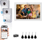 Wired Video Door Phone Apartment Intercom System, 7 Inch Touch Monitor by ANJIELOSMART