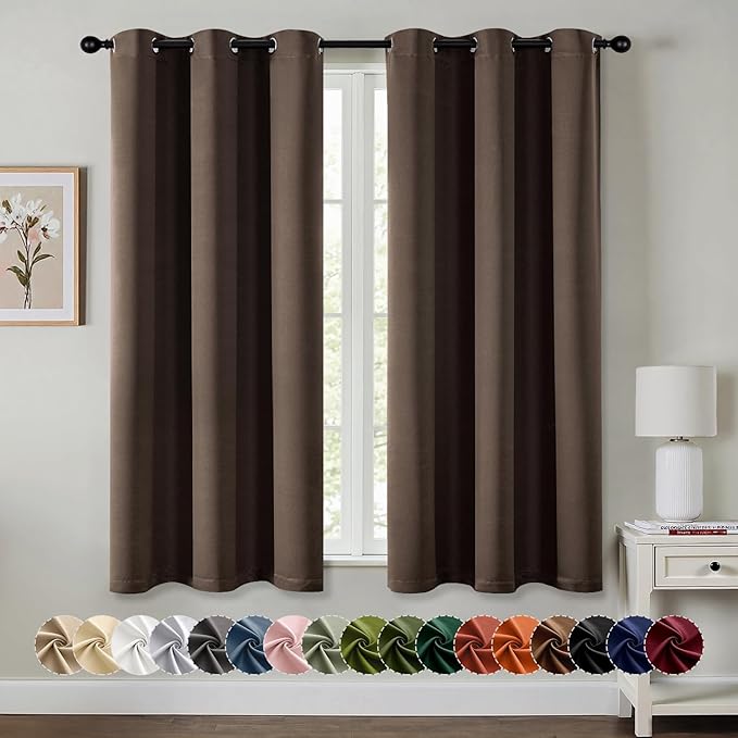MIULEE Chocolate Brown Blackout Curtains by MIULEE