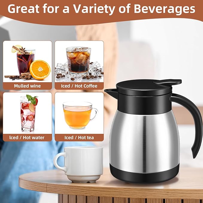 Norme 2 Pcs Thermal Coffee Carafe Insulated Stainless Steel Coffee Carafe - Image 4