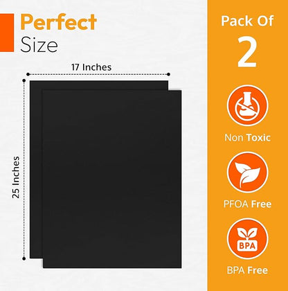 2 Pack Large Thick Heavy Duty Non Stick Teflon Oven Liners Mat, - Image 3
