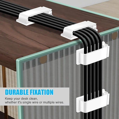 XHF 80 PCS Self Adhesive Cable Clips White, Wire Clips Cable Management Wire - Image 4