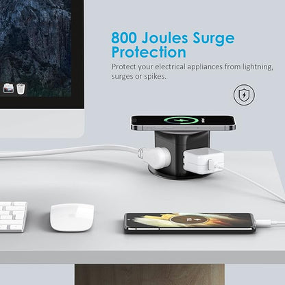 Jgstkcity Pop Up Outlet with 15W Wireless Charger, 4 Outlets 15A, Splash - Image 4