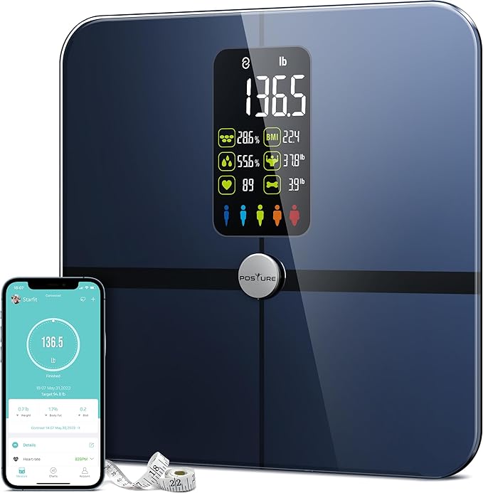 Body Fat Scale, Posture Extra Large Display Digital Bathroom Wireless Weight by Posture