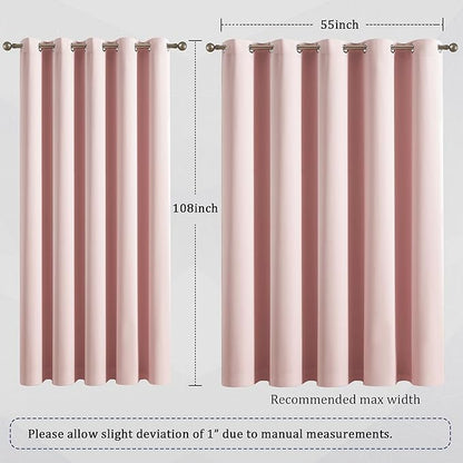 DUALIFE Baby Pink Curtain Panels - Image 6