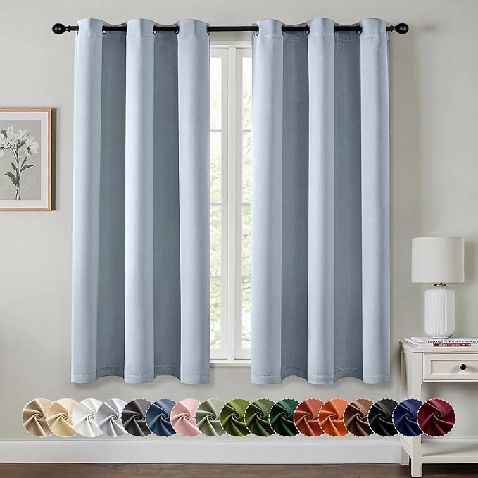 MIULEE Light Blue Blackout Curtains by MIULEE