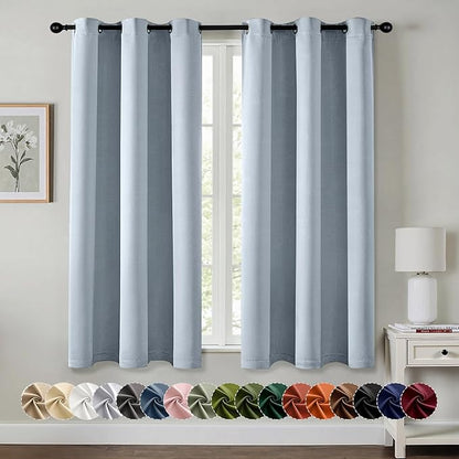 MIULEE Light Blue Blackout Curtains by MIULEE