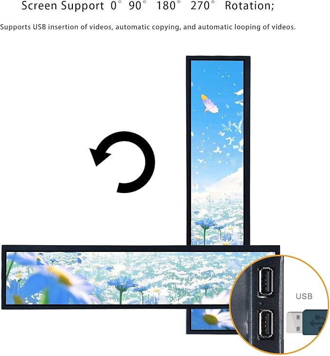 VSDISPLAY 21.3" Ultra Wide Bar Display 1920x360 IPS Digital Signage Monitor - Image 3