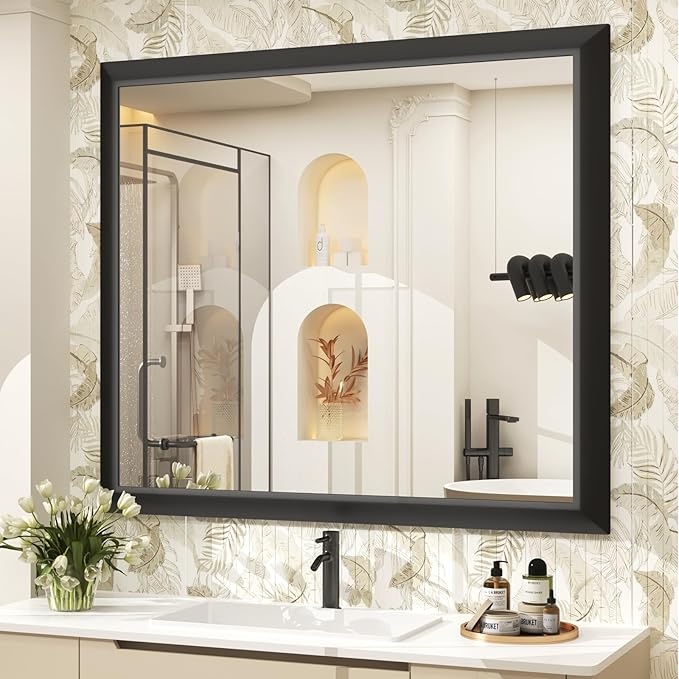 SMIROR Matte Black Bathroom Mirror by SMIROR