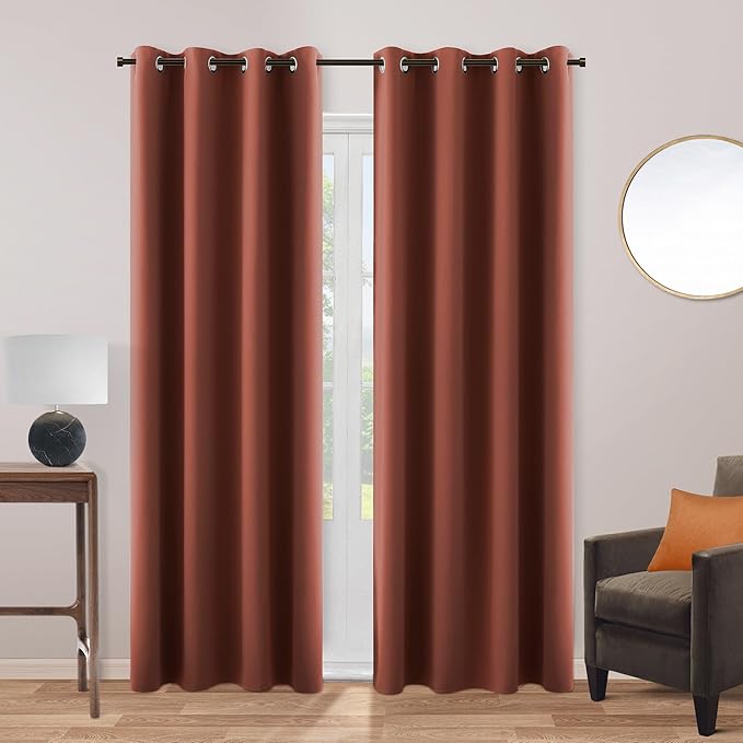KOUFALL Terracotta Boho Curtains Blackout by KOUFALL