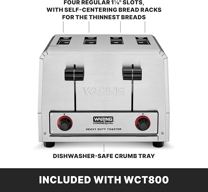 Waring Commercial WCT800 4-Slice Heavy Duty Commercial Pop-Up Toaster, - Image 5