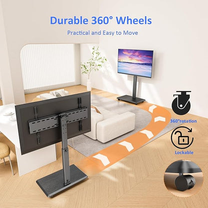 Afaloona Rolling TV Stand, Portable Mobile TV Stand - Image 3