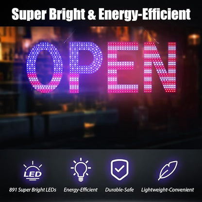 LED Open Signs for Business, Ultra Bright Adjustable Open Light Up Sign Led for - Image 6