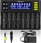 18650 Battery Charger, MIEKLALE 8+2 Bays Smart Universal Battery Charger by MIEKLALE