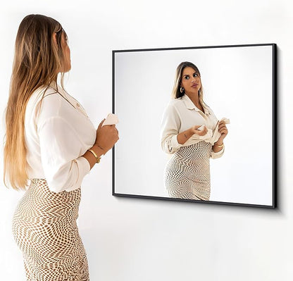 Black Bathroom Mirror for Wall, 36x40 Inch Rectangle Mirrors - Image 5