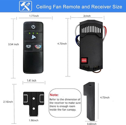 A25-TX028C Universal 3-Speed Ceiling Fan Remote Control Kit Replacement - Image 5