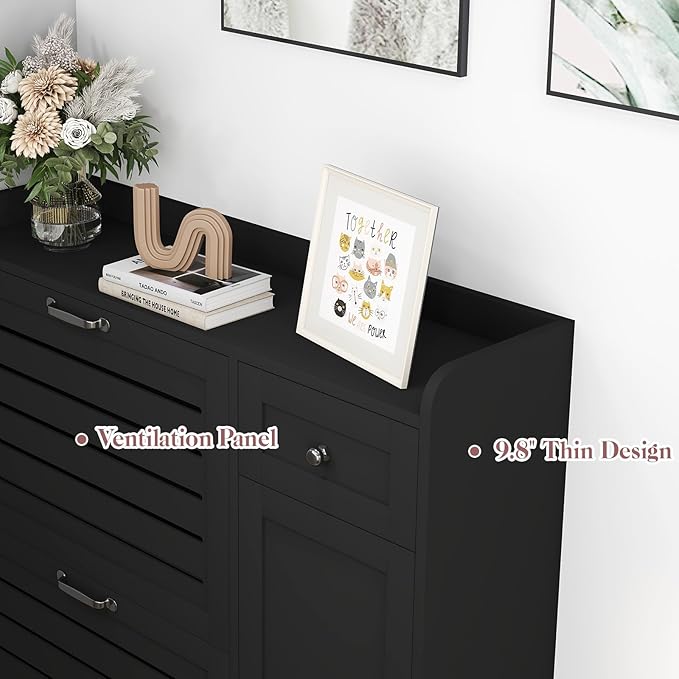 Slim Shoe Storage Cabinet for Entryway, Hidden Shoe Rack Cabinet - Image 7