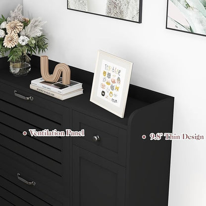 Slim Shoe Storage Cabinet for Entryway, Hidden Shoe Rack Cabinet - Image 7