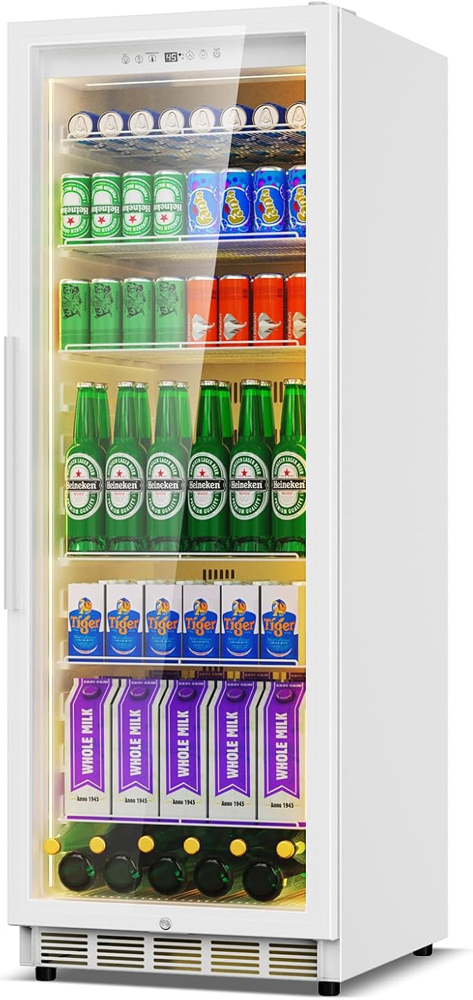 Commercial Display Beverage Fridge: 13.8 Cu Ft Upright Cooler by Velivi-SpecialistinFridge