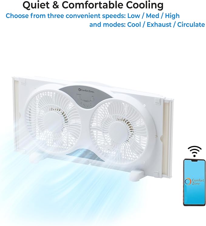Comfort Zone 9-Inch Window Fan - Image 6
