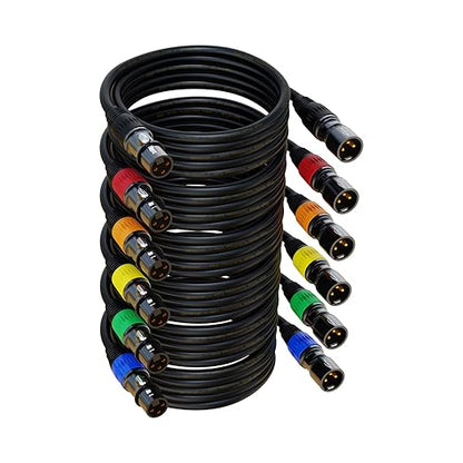 AuxLink XLR Cables, XLR Microphone Cable 6 ft 6 Pack by AuxLinkcable
