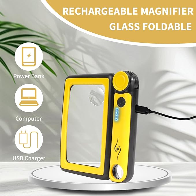 Magnifying Glass with Light, 3 Light Modes Folding Lighted Magnifying Glass - Image 4