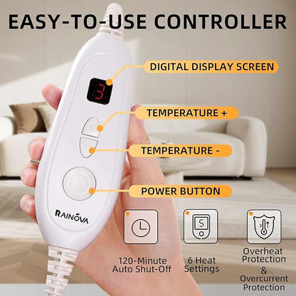 RAINOVA Heating Pad for Neck, Back and Shoulders, Electric Heat Pad for Pain - Image 2