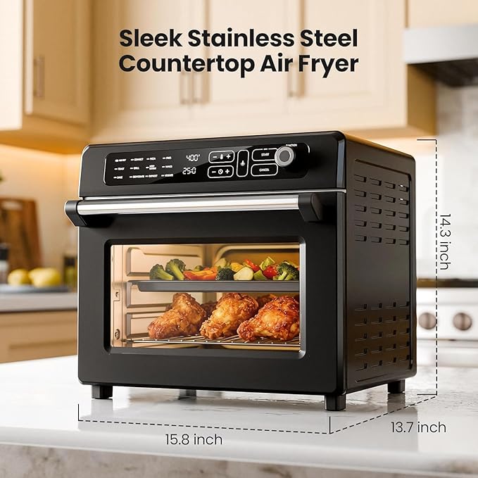 Kismile 25QT Air Fryer Toaster Oven Combo, 12-in-1 Large Countertop Convection - Image 3