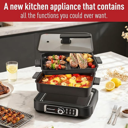 Electric Skillet, Techwood 7.5-Quart 2-in-1 Versatile Multi-Cooker - Image 6
