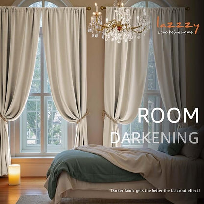Lazzzy Velvet Blackout Extra Long Curtains Thermal Insulated Room Window Drapes - Image 5