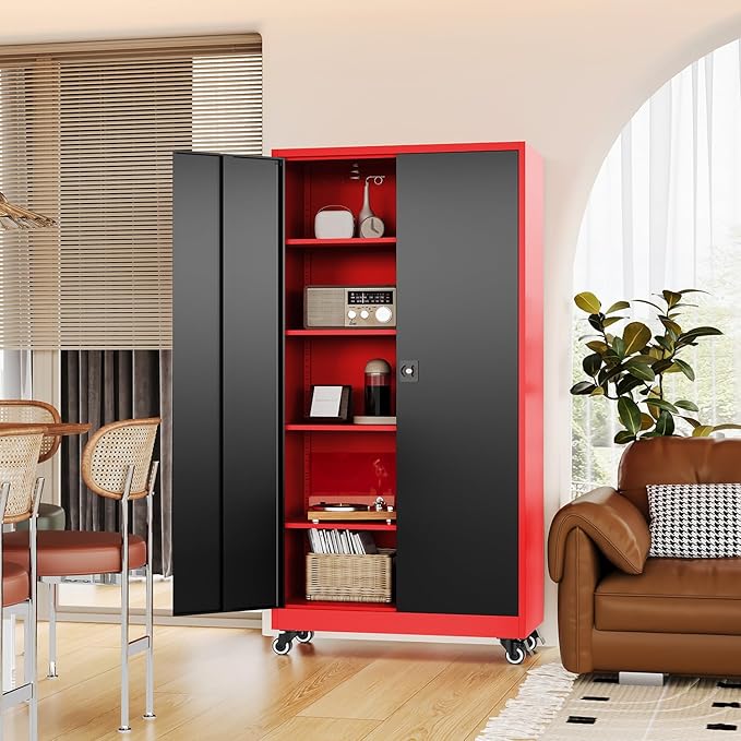 Metal Rolling Storage Cabinet-74.6” Tall Steel File Cabinets - Image 6