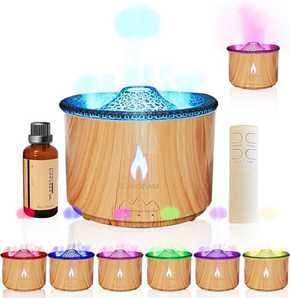 BOHOFAM Aroma Essential Oil Diffuser 360 ML, Volcano and Flame by BOHOFAM