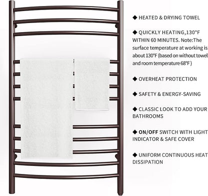 HEATGENE Towel Warmer Venetian Bronze, Electric Hot Towel Rails, Wall-Mounted - Image 3