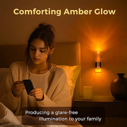 L LOHAS LED Night Light, Amber Candle Night Lights Plug into Wall, 0-100 LM - Image 7