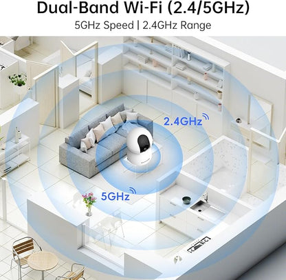 2.4&5G WiFi Indoor Security Camera, 2K HD Pan/Tilt Cameras - Image 3