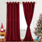 JIUZHEN Red Velvet Curtains 84 inches by JIUZHEN