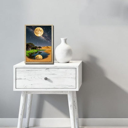 URVIP LED Glowing Photo Frame, 3D Starry-Sky Blue Moon Wall Art, 9x12 Inches - Image 5