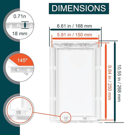 6" x 10" White Plastic Access Panel. Service Shaft Door Panel. Plumbing - Image 2