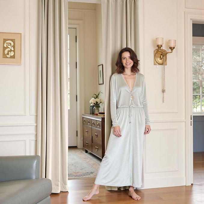 Lazzzy Velvet Blackout Extra Long Curtains Thermal Insulated Room Window Drapes - Image 7