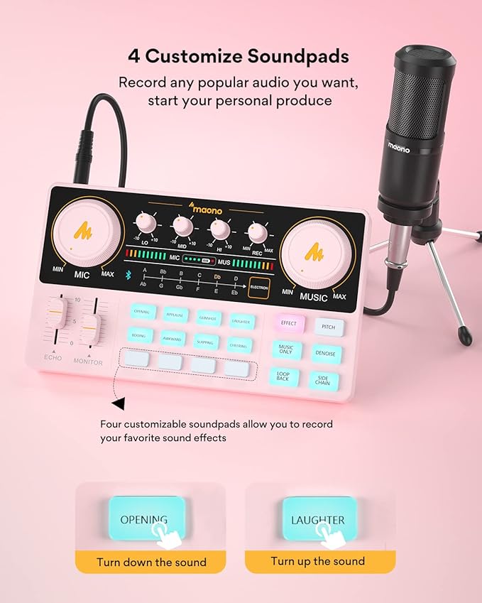 MAONO Podcast Equipment Bundle Audio mixer All-in-One Podcast Production Studio - Image 3