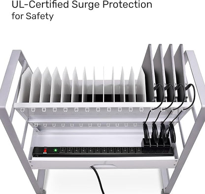 Line Leader 16-Device Mobile Charging Station | Steel Rolling Cart - Image 6
