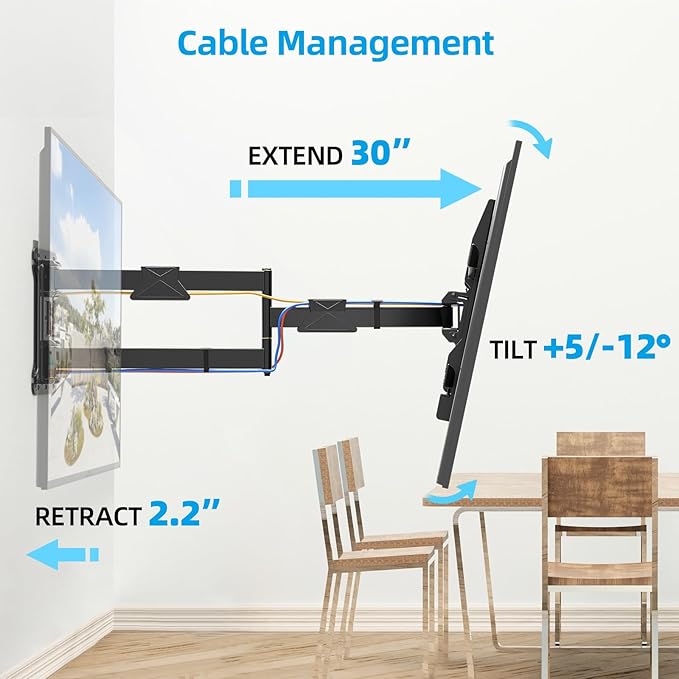 HCMOUNTING Pre-Assembled Corner TV Wall Mount - Image 6