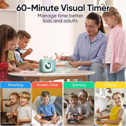 60 Minute Visual Timer for Kids, Silent Countdown Clock, Time Management Tool - Image 3
