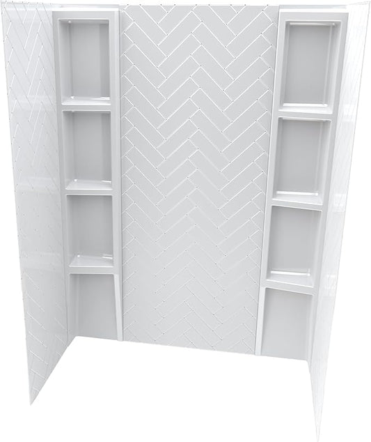 White Acrylic Shower Wall Surround 36"x 60"x 80" by NoahWilliamHome