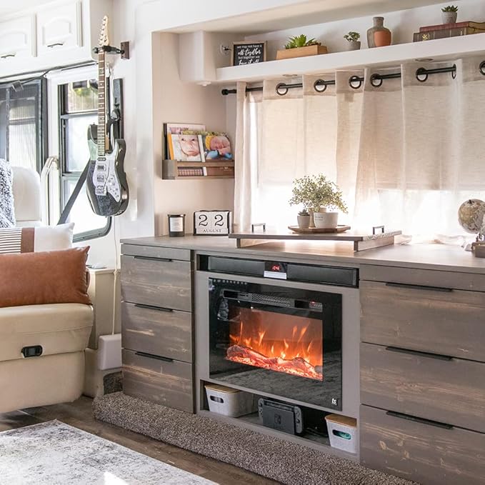 Touchstone Smart Electric Fireplace-The Sideline 28" Wide-in Wall Recessed - Image 4